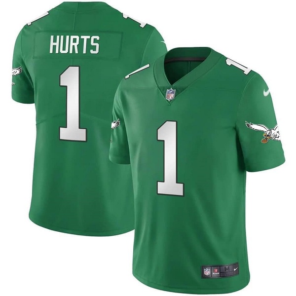 Men's Green Philadelphia Eagles #1 Jalen Hurts Vapor Limited Stitched Football Jersey